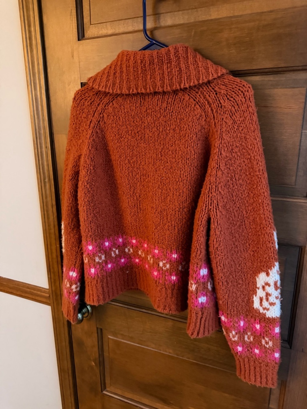 ANTHROPOLOGIE MAEVE ZIP FRONT CARDIGAN IN RED SWAN - Picture 9 of 11